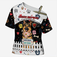 German Shepherd Home Security With A Heart Cross Shoulder Shirt Officer Loyal Guard Dog Best Friend Mascot