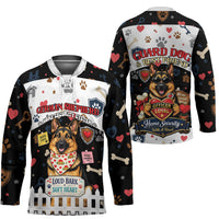 German Shepherd Home Security With A Heart Hockey Jersey Officer Loyal Guard Dog Best Friend Mascot