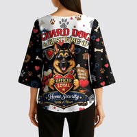 German Shepherd Home Security With A Heart Kimono Sleeve Blouse Officer Loyal Guard Dog Best Friend Mascot