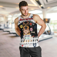 German Shepherd Home Security With A Heart Men Tank Top Officer Loyal Guard Dog Best Friend Mascot