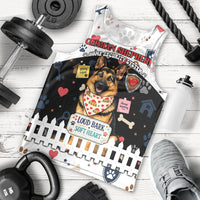German Shepherd Home Security With A Heart Men Tank Top Officer Loyal Guard Dog Best Friend Mascot