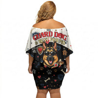 German Shepherd Home Security With A Heart Off Shoulder Short Dress Officer Loyal Guard Dog Best Friend Mascot