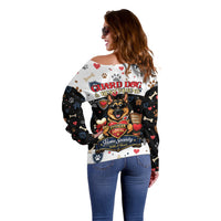 German Shepherd Home Security With A Heart Off Shoulder Sweater Officer Loyal Guard Dog Best Friend Mascot