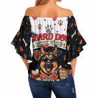 German Shepherd Home Security With A Heart Off Shoulder Wrap Waist Top Officer Loyal Guard Dog Best Friend Mascot