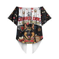 German Shepherd Home Security With A Heart Off Shoulder Wrap Waist Top Officer Loyal Guard Dog Best Friend Mascot