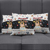 German Shepherd Home Security With A Heart Pillow Cover Officer Loyal Guard Dog Best Friend Mascot
