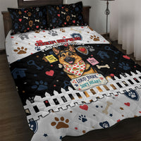 German Shepherd Home Security With A Heart Quilt Bed Set Officer Loyal Guard Dog Best Friend Mascot