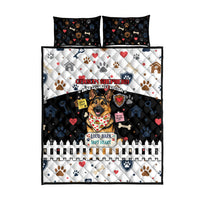 German Shepherd Home Security With A Heart Quilt Bed Set Officer Loyal Guard Dog Best Friend Mascot