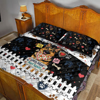 German Shepherd Home Security With A Heart Quilt Bed Set Officer Loyal Guard Dog Best Friend Mascot