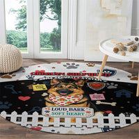 German Shepherd Home Security With A Heart Round Carpet Officer Loyal Guard Dog Best Friend Mascot