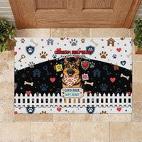 German Shepherd Home Security With A Heart Rubber Doormat Officer Loyal Guard Dog Best Friend Mascot