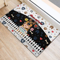 German Shepherd Home Security With A Heart Rubber Doormat Officer Loyal Guard Dog Best Friend Mascot