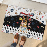 German Shepherd Home Security With A Heart Rubber Doormat Officer Loyal Guard Dog Best Friend Mascot