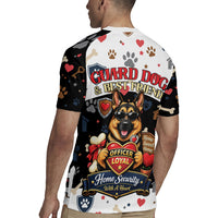 German Shepherd Home Security With A Heart Rugby Jersey Officer Loyal Guard Dog Best Friend Mascot