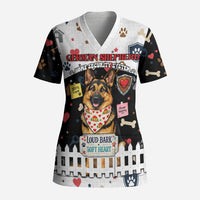 German Shepherd Home Security With A Heart Scrub Top Officer Loyal Guard Dog Best Friend Mascot