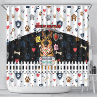 German Shepherd Home Security With A Heart Shower Curtain Officer Loyal Guard Dog Best Friend Mascot