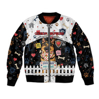 German Shepherd Home Security With A Heart Sleeve Zip Bomber Jacket Officer Loyal Guard Dog Best Friend Mascot