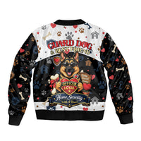 German Shepherd Home Security With A Heart Sleeve Zip Bomber Jacket Officer Loyal Guard Dog Best Friend Mascot