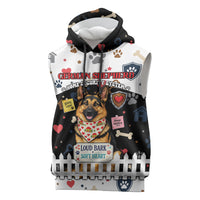 German Shepherd Home Security With A Heart Sleeveless Hoodie Officer Loyal Guard Dog Best Friend Mascot