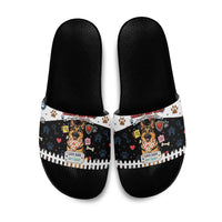 German Shepherd Home Security With A Heart Slide Sandals Officer Loyal Guard Dog Best Friend Mascot
