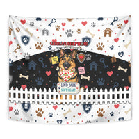 German Shepherd Home Security With A Heart Tapestry Officer Loyal Guard Dog Best Friend Mascot
