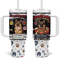 German Shepherd Home Security With A Heart Tumbler With Handle Officer Loyal Guard Dog Best Friend Mascot