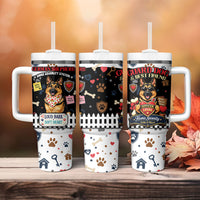 German Shepherd Home Security With A Heart Tumbler With Handle Officer Loyal Guard Dog Best Friend Mascot