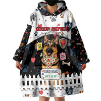 German Shepherd Home Security With A Heart Wearable Blanket Hoodie Officer Loyal Guard Dog Best Friend Mascot