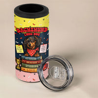 Dachshund Long Dog Big Personality 4 in 1 Can Cooler Tumbler Dachshund Lovers Club Cute Mascot