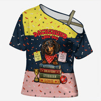 Dachshund Long Dog Big Personality Cross Shoulder Shirt Dachshund Lovers Club Cute Mascot