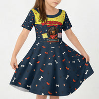 Dachshund Long Dog Big Personality Kid Short Sleeve Dress Dachshund Lovers Club Cute Mascot