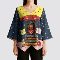 Dachshund Long Dog Big Personality Kimono Sleeve Blouse Dachshund Lovers Club Cute Mascot