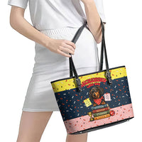 Dachshund Long Dog Big Personality Leather Tote Bag Dachshund Lovers Club Cute Mascot