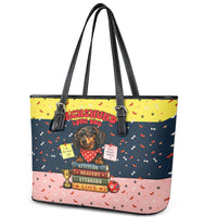 Dachshund Long Dog Big Personality Leather Tote Bag Dachshund Lovers Club Cute Mascot