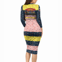 Dachshund Long Dog Big Personality Long Sleeve Bodycon Dress Dachshund Lovers Club Cute Mascot