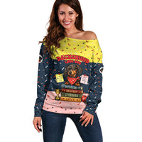 Dachshund Long Dog Big Personality Off Shoulder Sweater Dachshund Lovers Club Cute Mascot