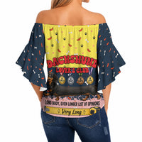 Dachshund Long Dog Big Personality Off Shoulder Wrap Waist Top Dachshund Lovers Club Cute Mascot