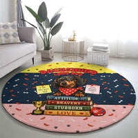 Dachshund Long Dog Big Personality Round Carpet Dachshund Lovers Club Cute Mascot