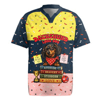 Dachshund Long Dog Big Personality Rugby Jersey Dachshund Lovers Club Cute Mascot