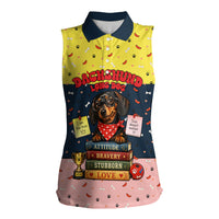 Dachshund Long Dog Big Personality Women Sleeveless Polo Shirt Dachshund Lovers Club Cute Mascot