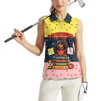 Dachshund Long Dog Big Personality Women Sleeveless Polo Shirt Dachshund Lovers Club Cute Mascot