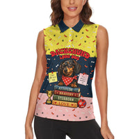 Dachshund Long Dog Big Personality Women Sleeveless Polo Shirt Dachshund Lovers Club Cute Mascot