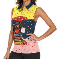 Dachshund Long Dog Big Personality Women Sleeveless Polo Shirt Dachshund Lovers Club Cute Mascot