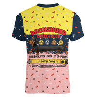 Dachshund Long Dog Big Personality Women V-Neck T-Shirt Dachshund Lovers Club Cute Mascot