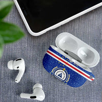 Cape Verde Christmas AirPods Case with Blue Festive Pattern Sailing Santa and National Emblem Motif - Wonder Print Shop