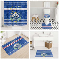 Cape Verde Christmas Bathroom Set with Blue Festive Pattern Sailing Santa and National Emblem Motif - Wonder Print Shop