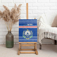 Cape Verde Christmas Canvas Wall Art with Blue Festive Pattern Sailing Santa and National Emblem Motif - Wonder Print Shop