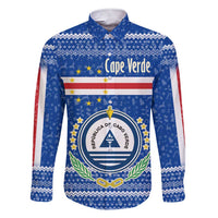 Cape Verde Christmas Family Matching Short Sleeve Bodycon Dress and Hawaiian Shirt with Blue Festive Pattern Sailing Santa and National Emblem Motif - Wonder Print Shop