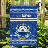 Cape Verde Christmas Garden Flag with Blue Festive Pattern Sailing Santa and National Emblem Motif - Wonder Print Shop