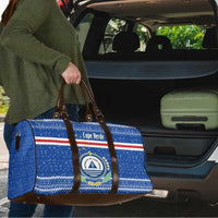 Cape Verde Christmas Travel Bag with Blue Festive Pattern Sailing Santa and National Emblem Motif - Wonder Print Shop